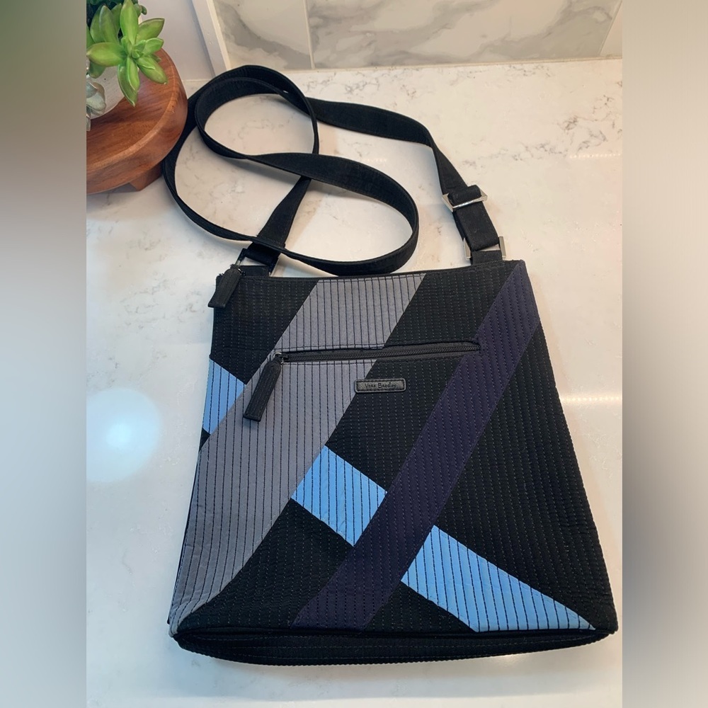 Vera Bradley Black and Blue Quilted Crossbody Bag